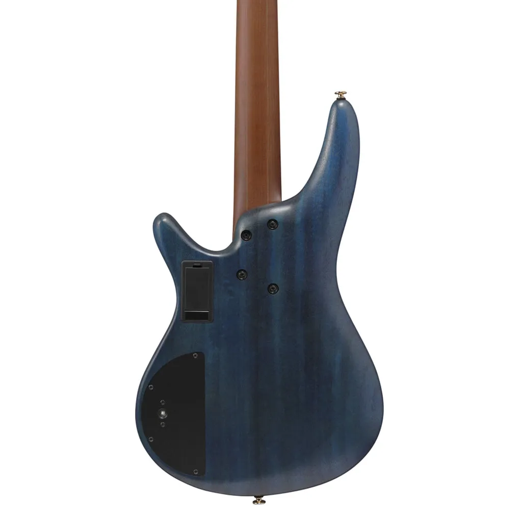 Ibanez SR6605 5-String Bass Mappa Burl Top with Rosewood Fretboard and Case - Ghost Fleet Blue Burst