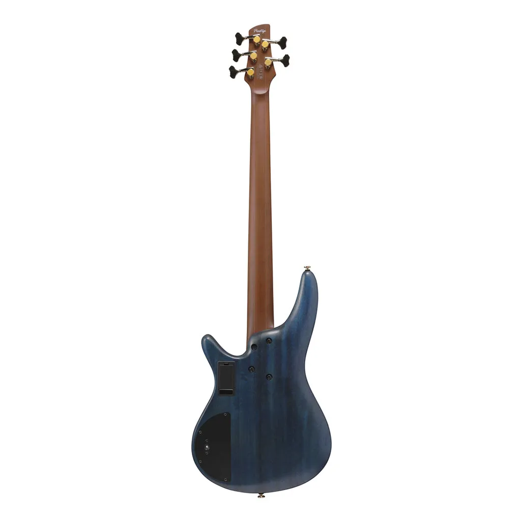 Ibanez SR6605 5-String Bass Mappa Burl Top with Rosewood Fretboard and Case - Ghost Fleet Blue Burst