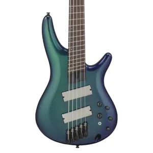 Ibanez SRMS725BCM 5 String Electric Bass Guitar Blue Chameleon