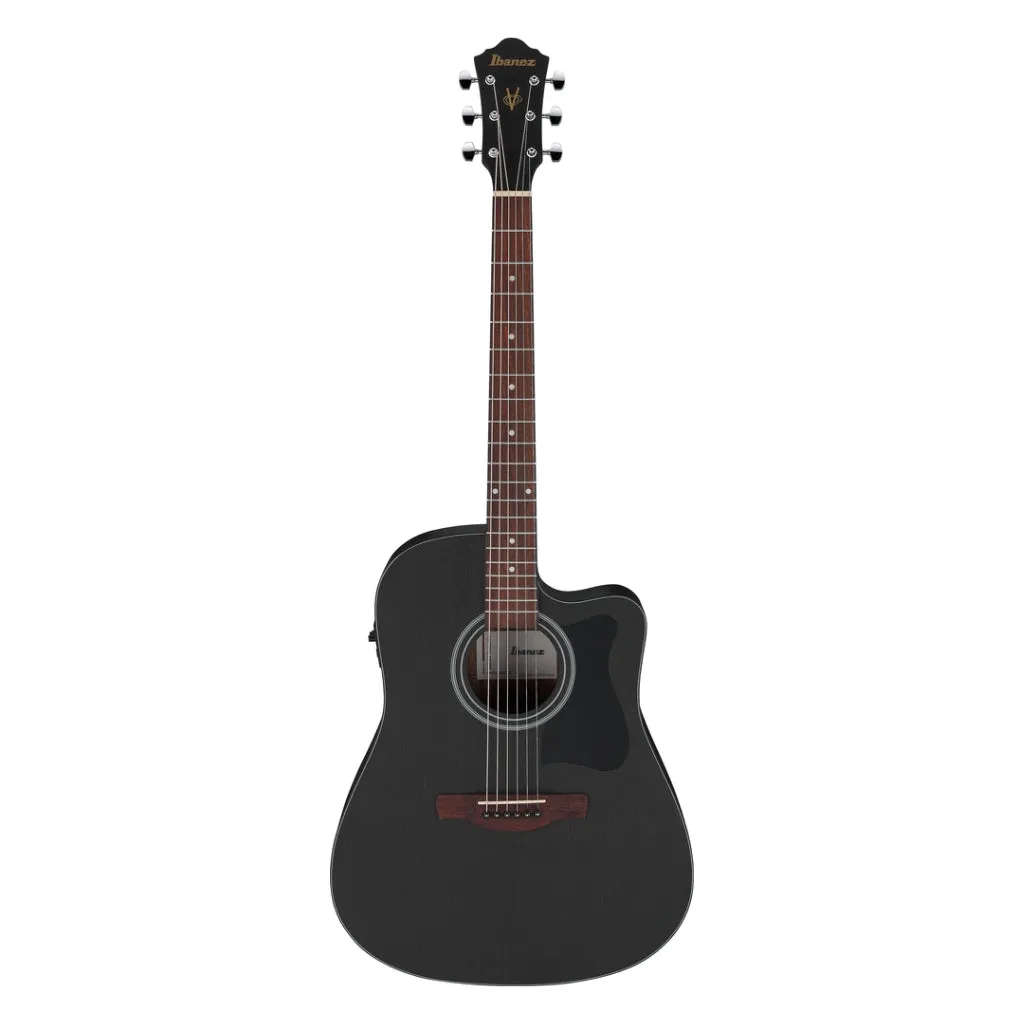 Ibanez V44CE Acoustic Guitar - Weathered Black Open Pore