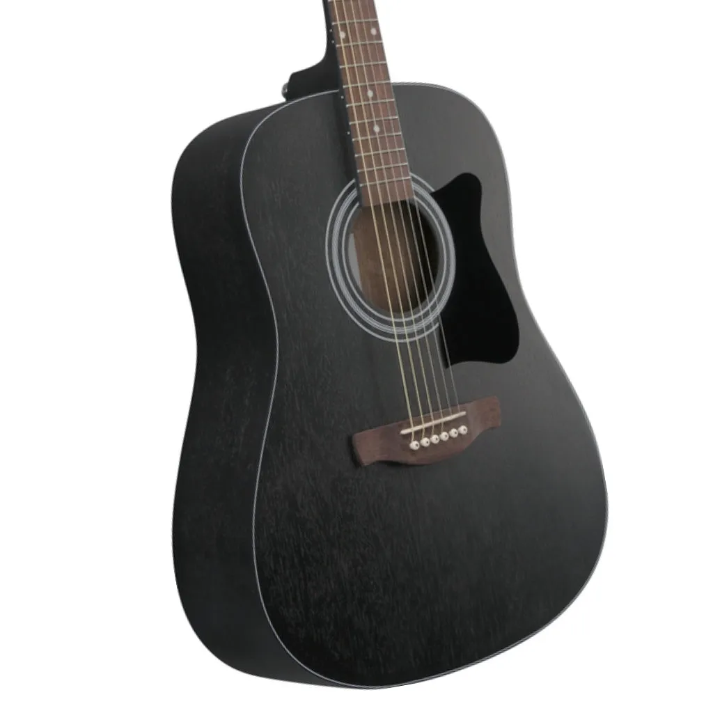 Ibanez V54NJP Acoustic Guitar with Bag - Open Pore Weathered Black