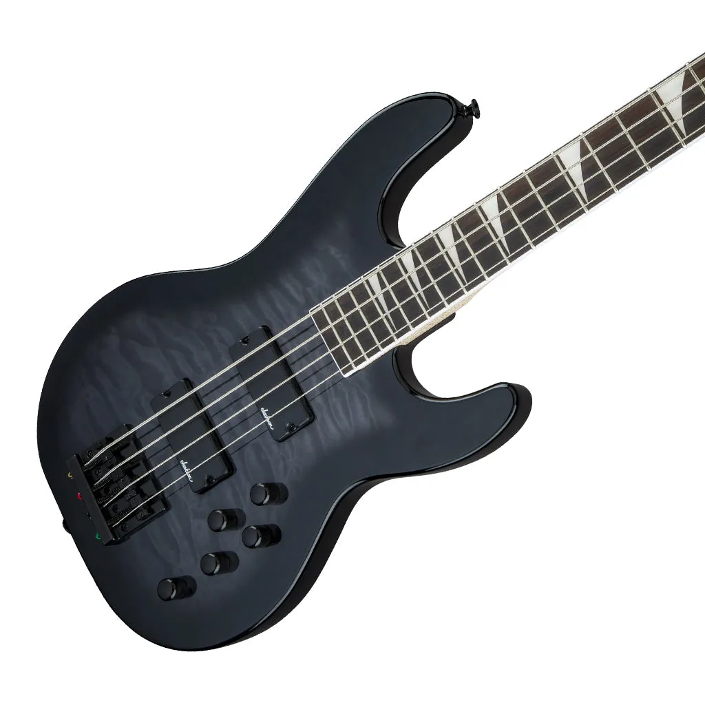 Jackson JS Series Concert Bass JS3Q, Amaranth Fingerboard, Transparent Black Burst | Bass Guitars | 2919026585