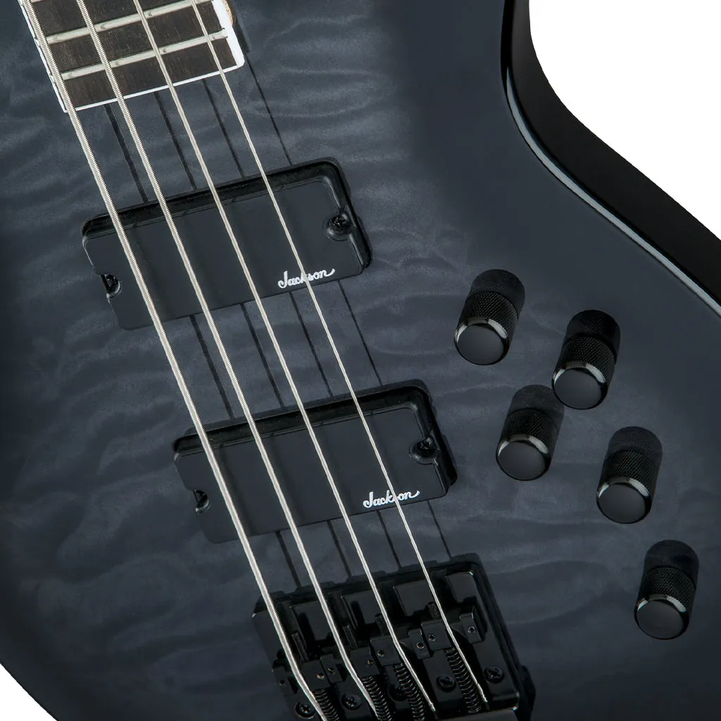 Jackson JS Series Concert Bass JS3Q, Amaranth Fingerboard, Transparent Black Burst | Bass Guitars | 2919026585