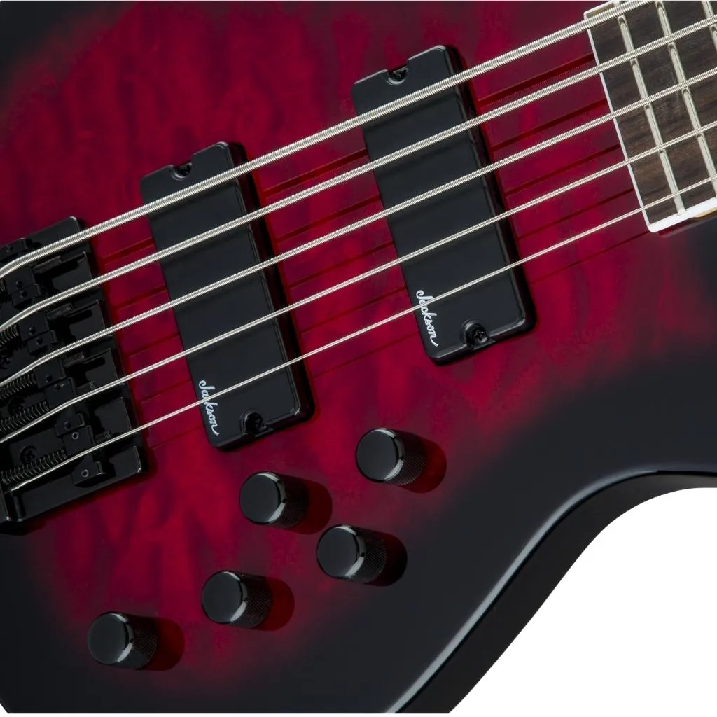Jackson - JS Series Concert Bass JS3VQ, Amaranth Fingerboard - Transparent Red Burst | Bass Guitars | 2919021502