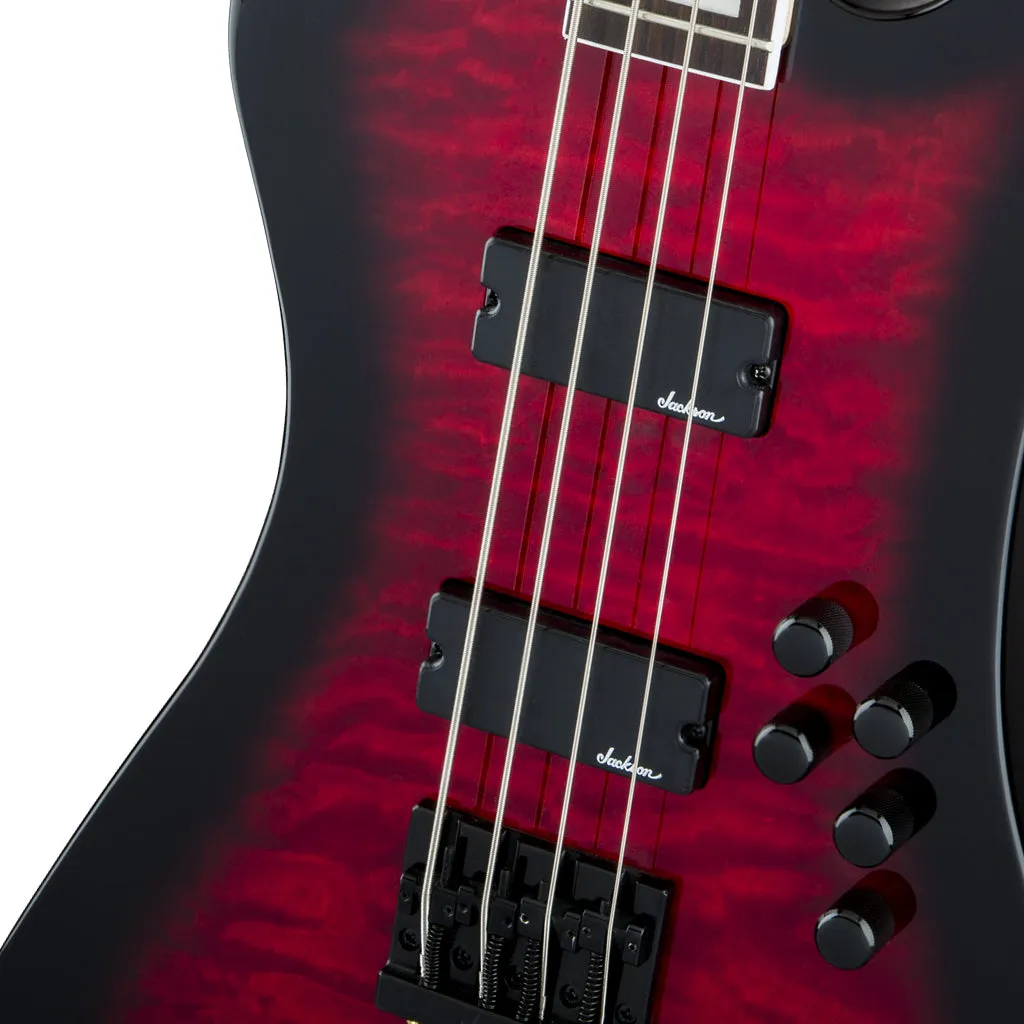 Jackson  JS Series Kelly Bird JS3Q, Amaranth Fingerboard, Transparent Red Burst | Bass Guitars | 2919093591