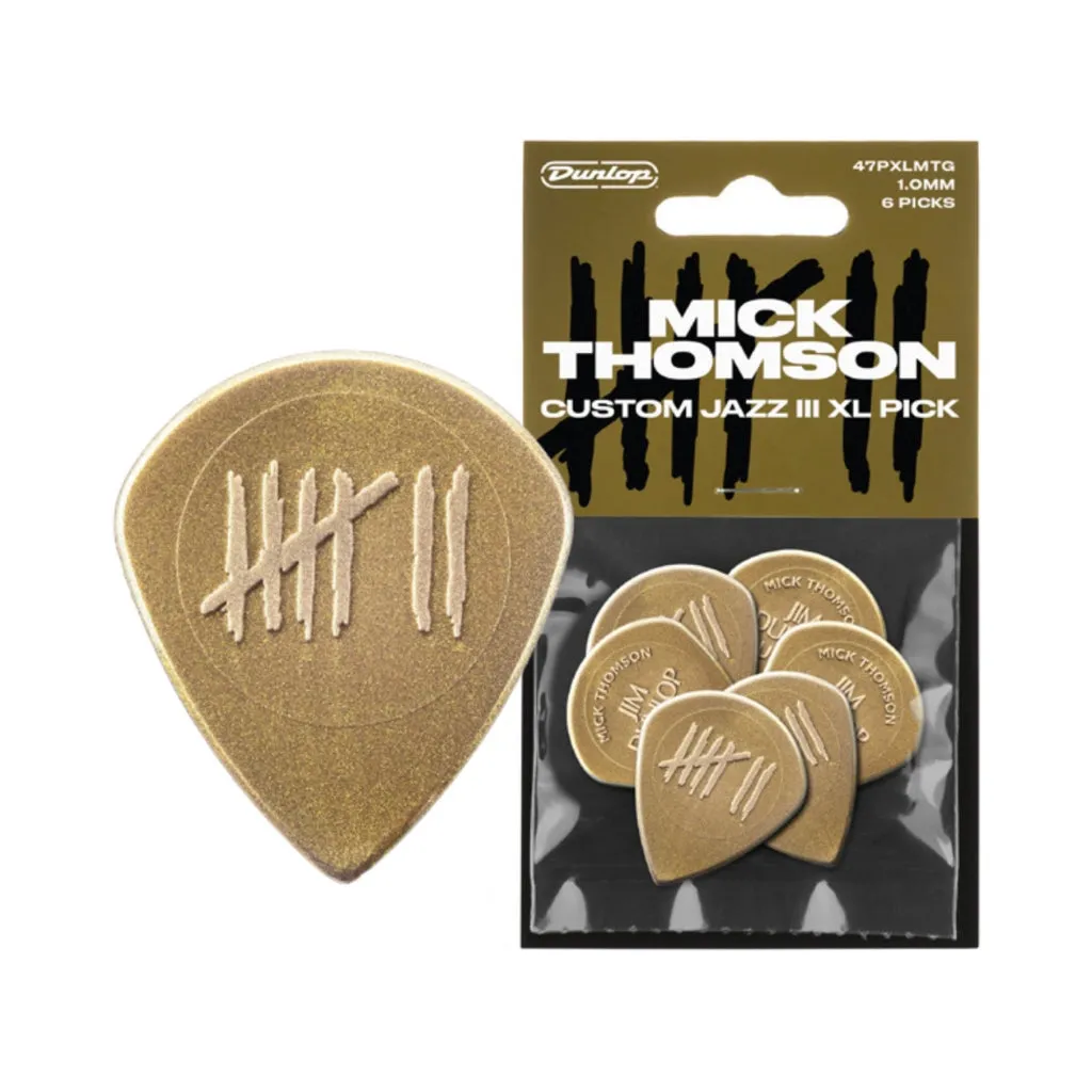 Jim Dunlop JPMTJXL Mick Thomson Custom Jazz III XL Guitar Picks - 6-pack
