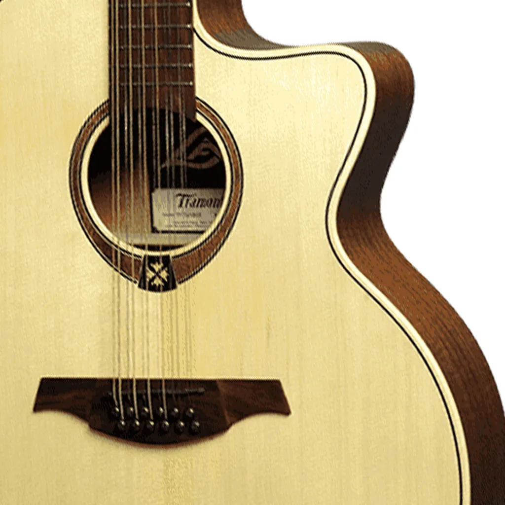 LAG T177 12-String Jumbo Acoustic/Electric Guitar - Natural
