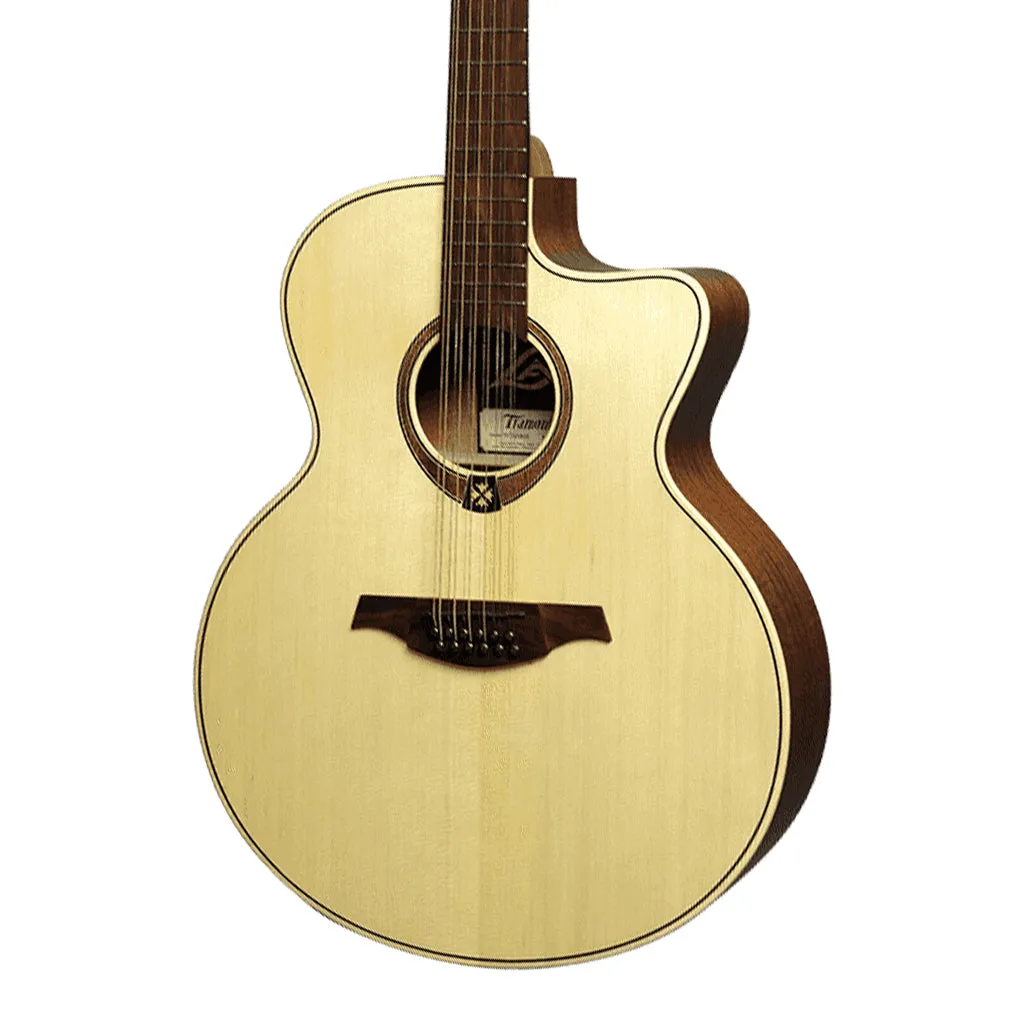 LAG T177 12-String Jumbo Acoustic/Electric Guitar - Natural