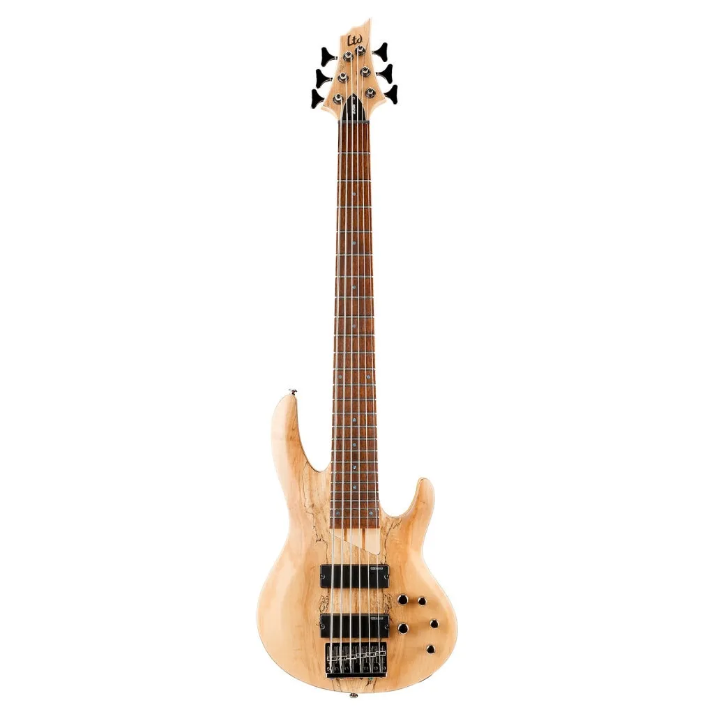 LTD B-Series B-206SM 6 String Bass Guitar Natural Satin