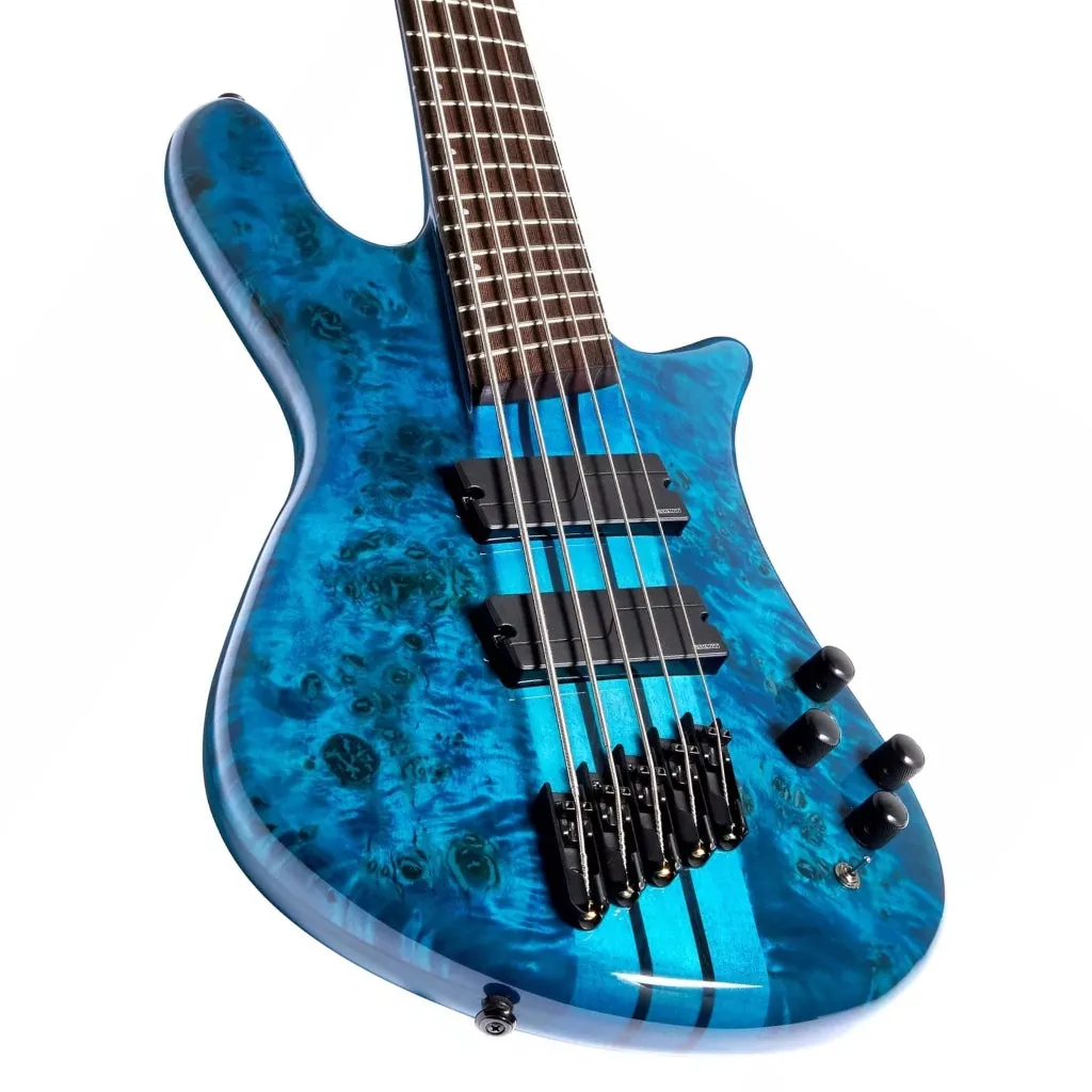 Spector Dimension 5 M/S Bass Guitar - Black & Blue Gloss