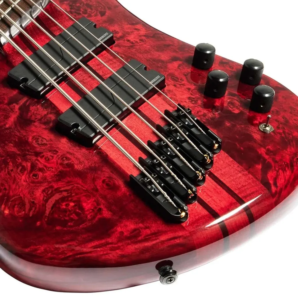 Spector Dimension 5 M/S Bass Guitar - Inferno Red