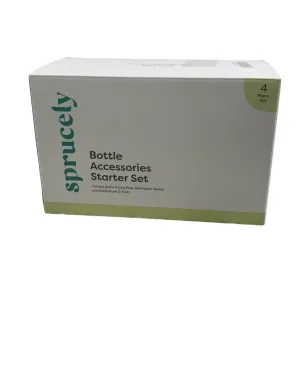 Sprucely Bottle Accessories Starter Set, White/Grey