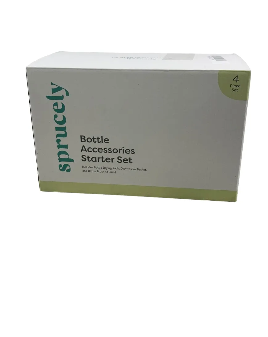 Sprucely Bottle Accessories Starter Set, White/Grey