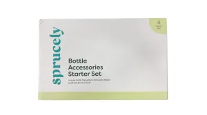 Sprucely Bottle Accessories Starter Set, White/Sage