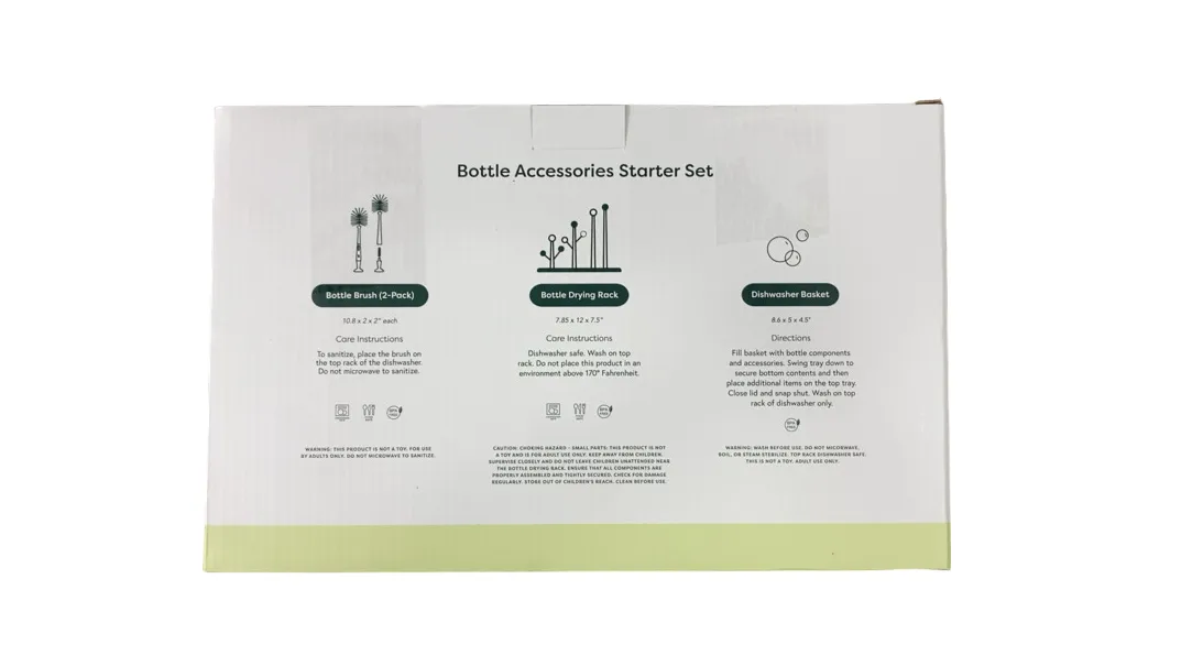 Sprucely Bottle Accessories Starter Set, White/Sage