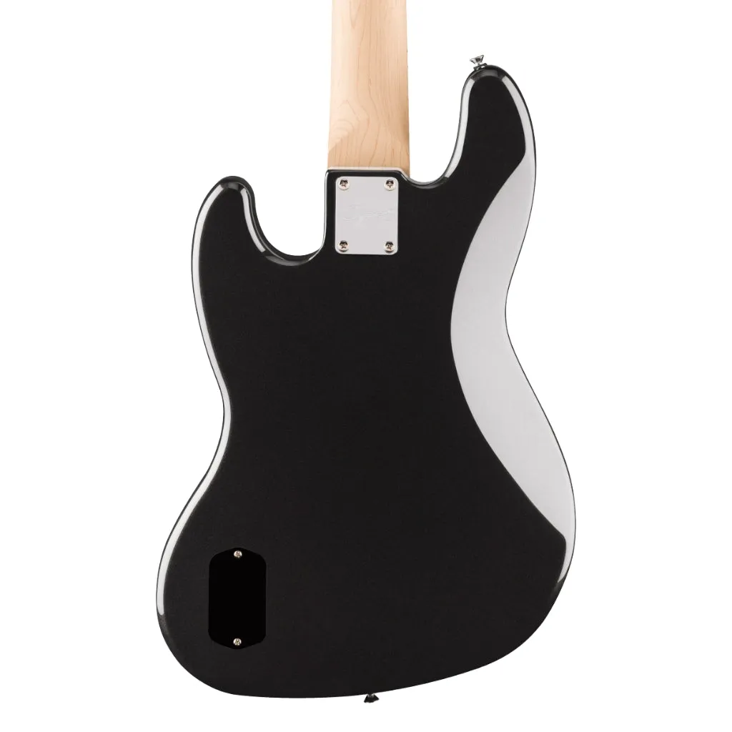 Squier Affinity Series Active Jazz Bass V with Maple Fingerboard and Black Pickguard - Black Metallic