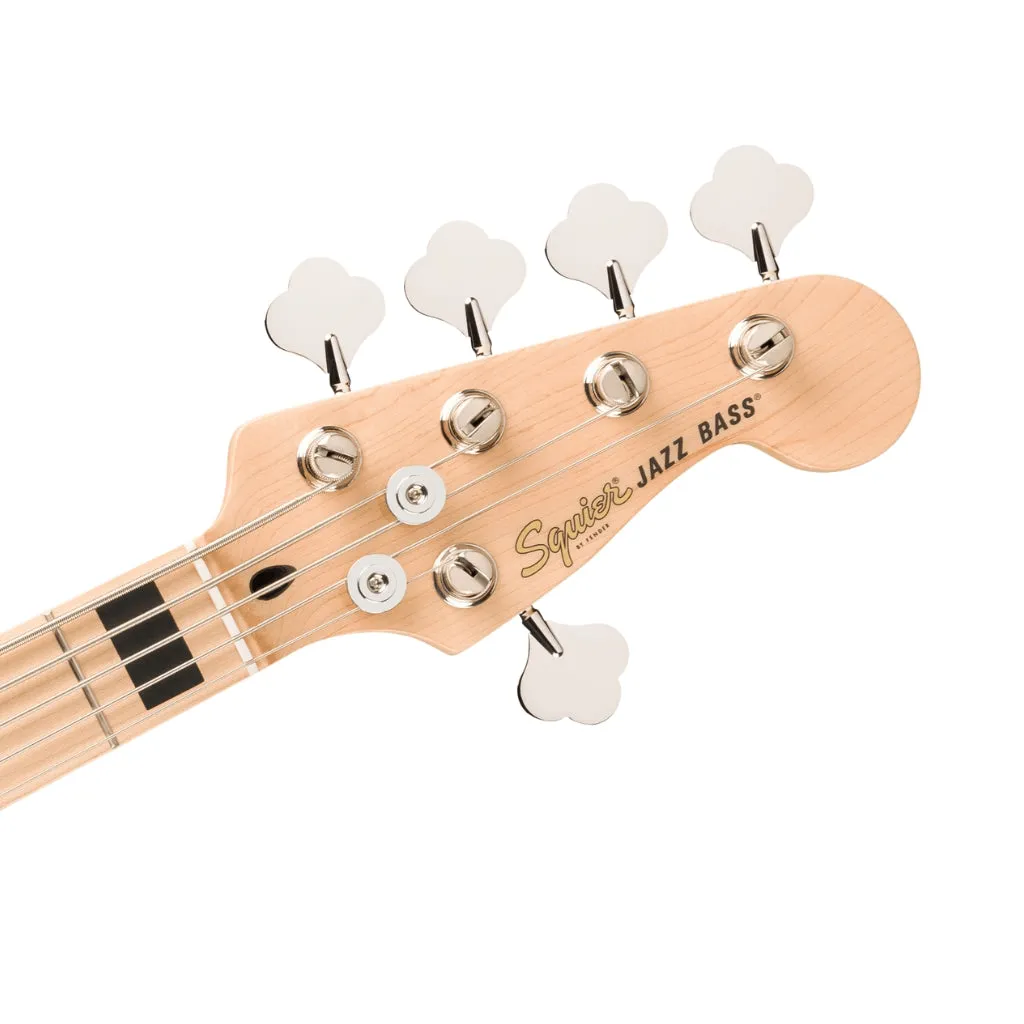 Squier Affinity Series Active Jazz Bass V with Maple Fingerboard and Black Pickguard - Black Metallic