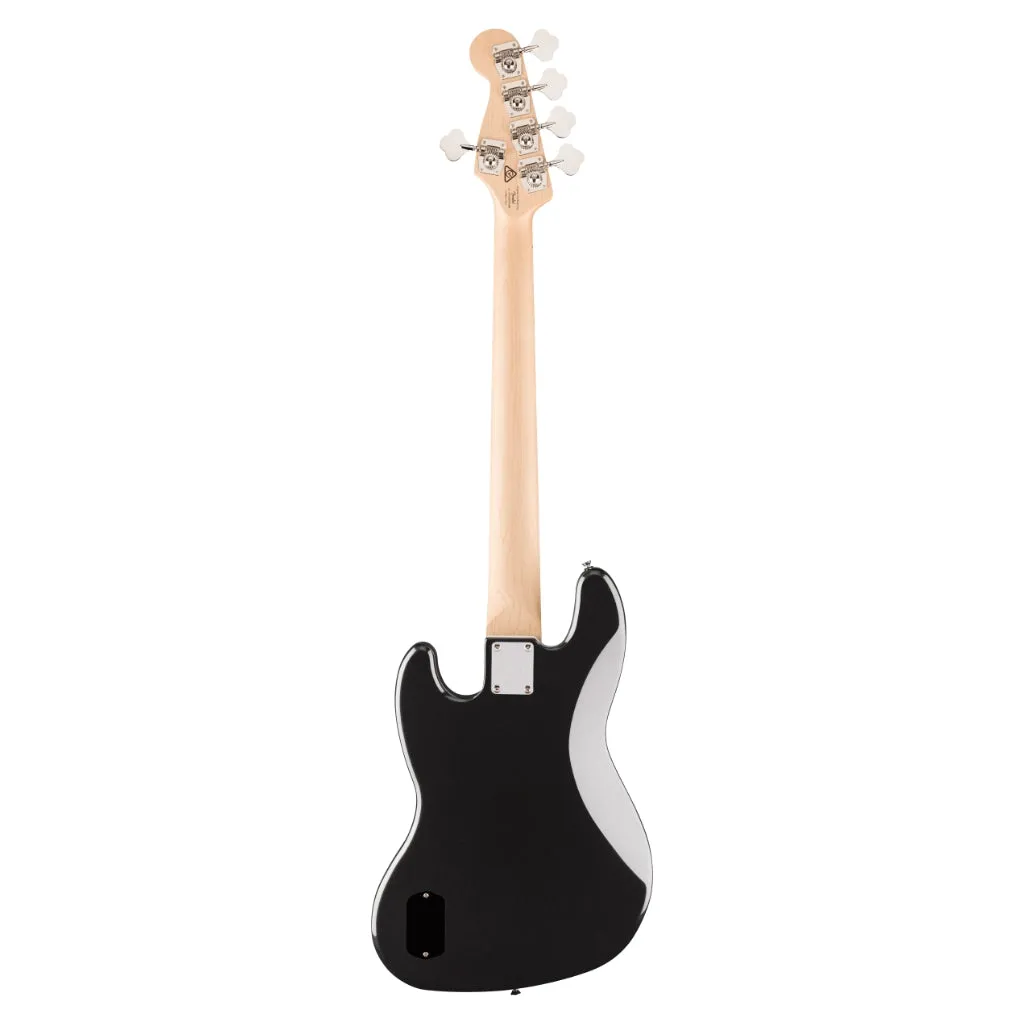 Squier Affinity Series Active Jazz Bass V with Maple Fingerboard and Black Pickguard - Black Metallic