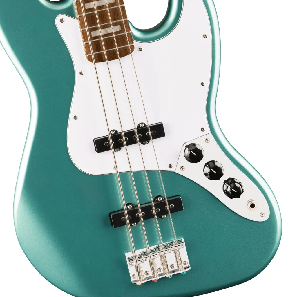 Squier Affinity Series Active Jazz Bass with Laurel Fingerboard and White Pickguard - Mystic Sea Foam Green
