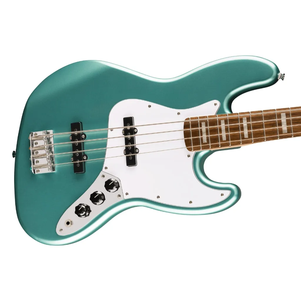 Squier Affinity Series Active Jazz Bass with Laurel Fingerboard and White Pickguard - Mystic Sea Foam Green