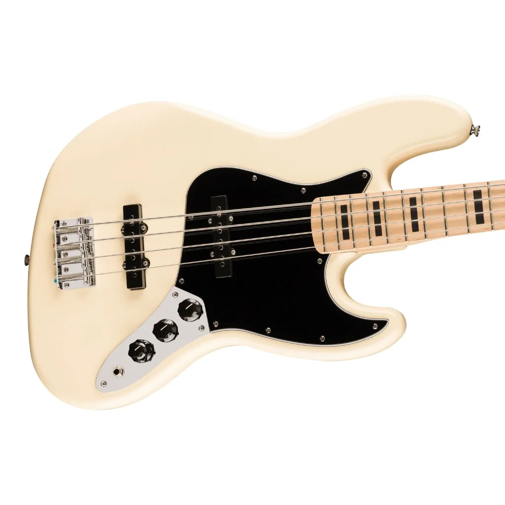 Squier Affinity Series Active Jazz Bass with Maple Fingerboard and Black Pickguard - Olympic White