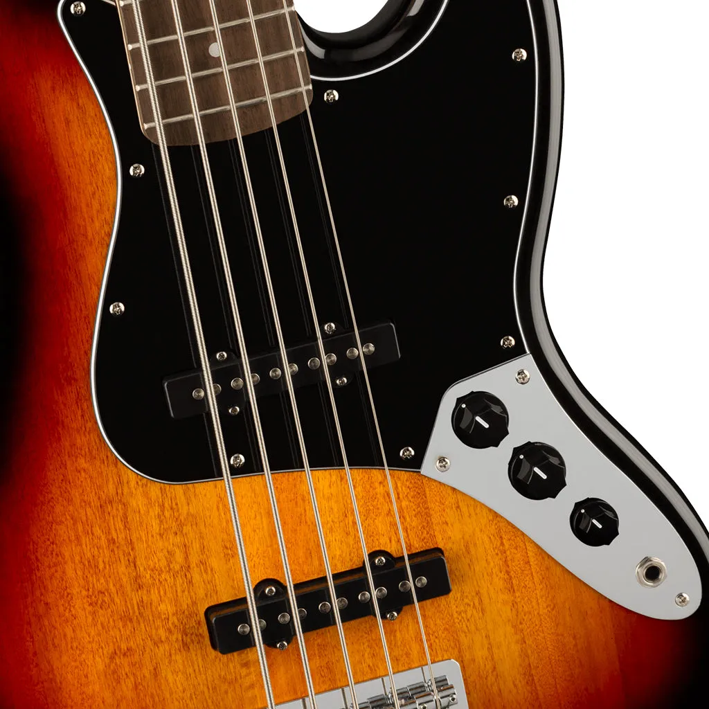 Squier - Affinity Series Jazz Bass V, Laurel Fingerboard, Black Pickguard, 3-Color Sunburst