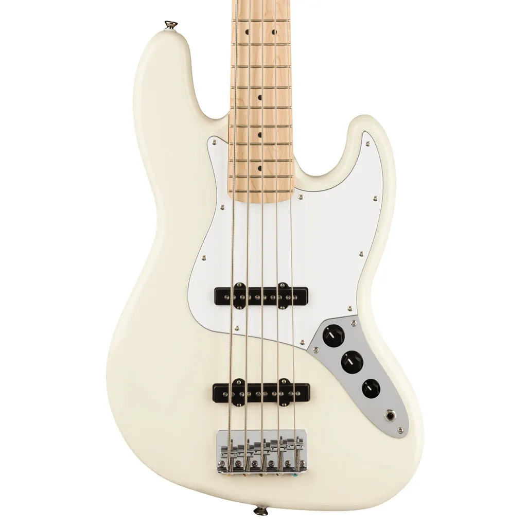 Squier - Affinity Series Jazz Bass V, Maple Fingerboard, White Pickguard, Olympic White