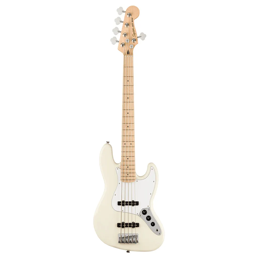 Squier - Affinity Series Jazz Bass V, Maple Fingerboard, White Pickguard, Olympic White