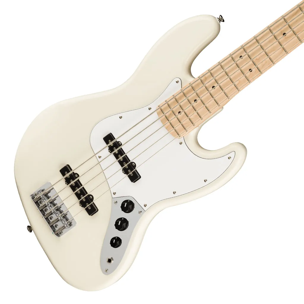 Squier - Affinity Series Jazz Bass V, Maple Fingerboard, White Pickguard, Olympic White