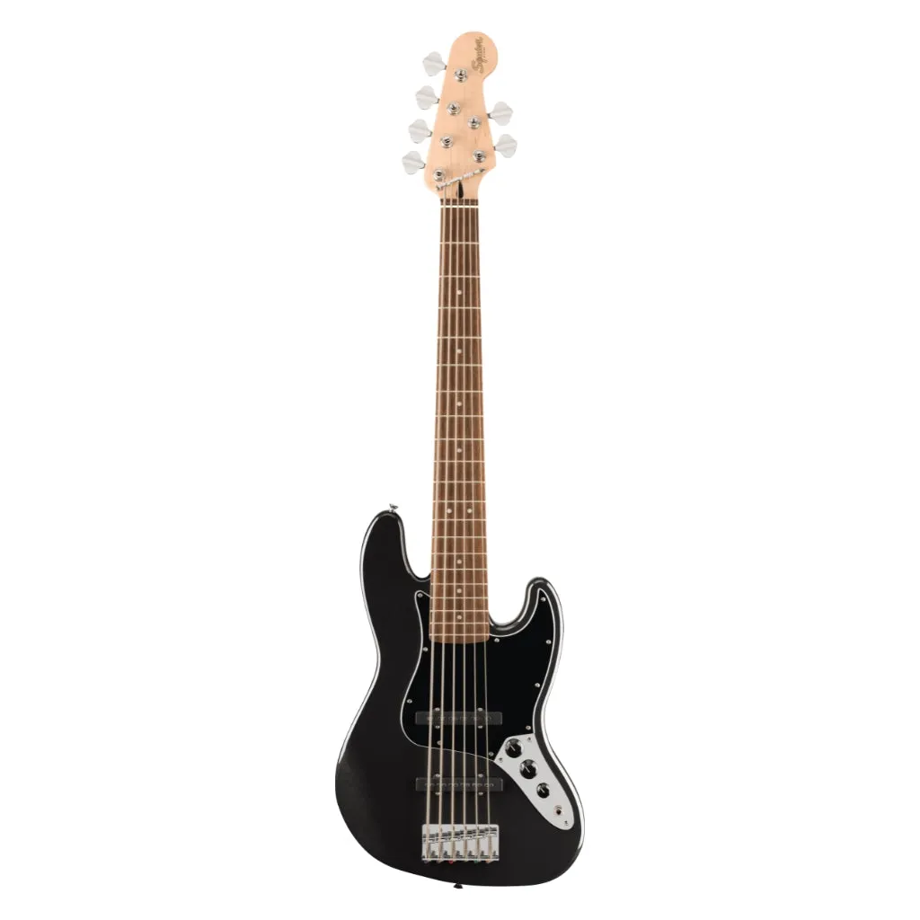 Squier Affinity Series Jazz Bass VI with Laurel Fingerboard and Black Pickguard - Black Metallic