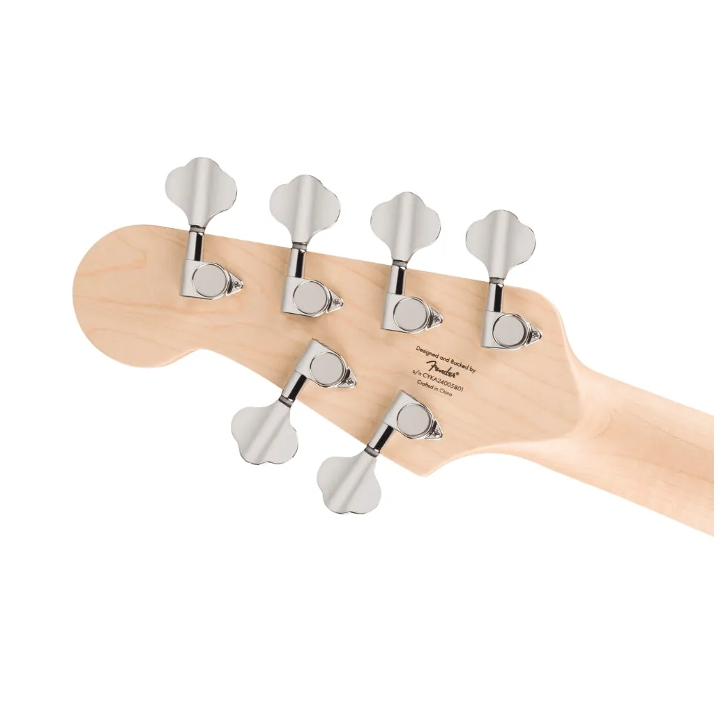 Squier Affinity Series Jazz Bass VI with Laurel Fingerboard and Black Pickguard - Black Metallic