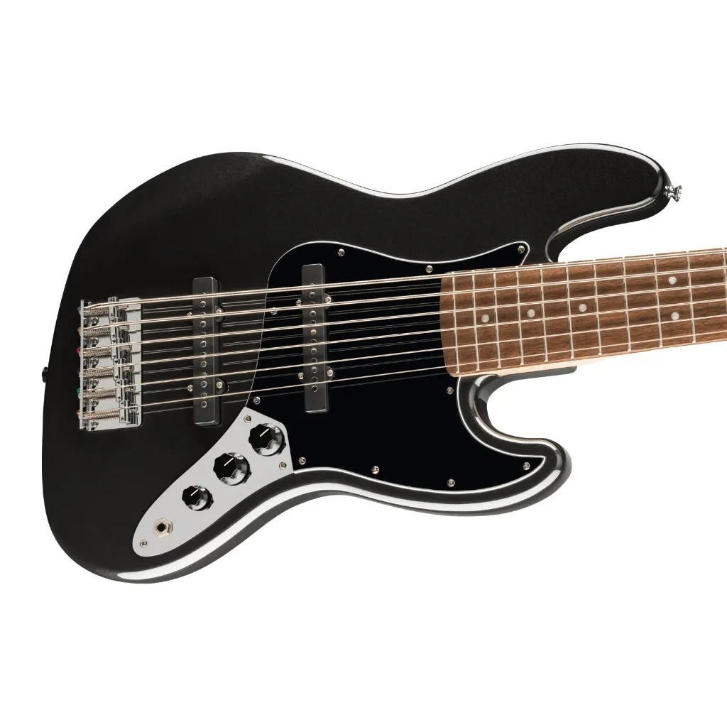 Squier Affinity Series Jazz Bass VI with Laurel Fingerboard and Black Pickguard - Black Metallic