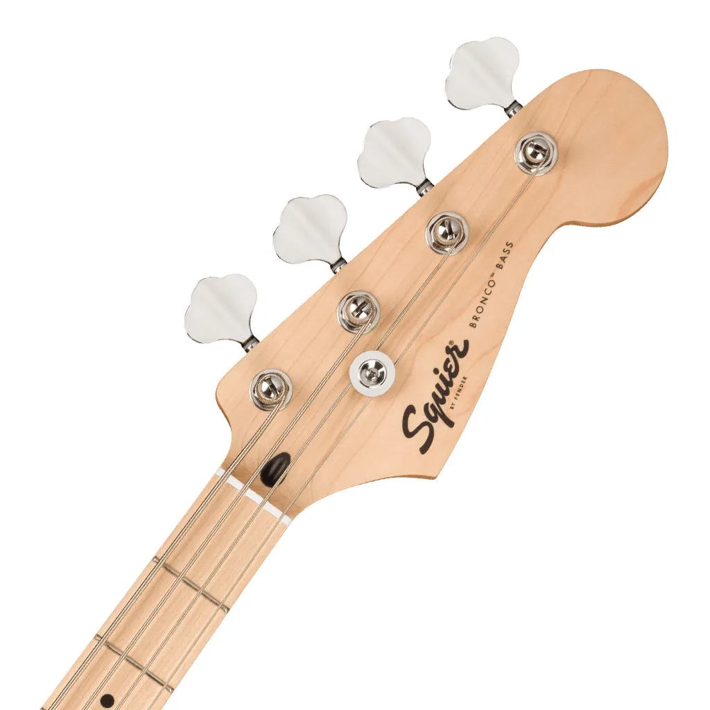 Squier Sonic Bronco Bass - Maple Fingerboard - White Pickguard - Tahitian Coral