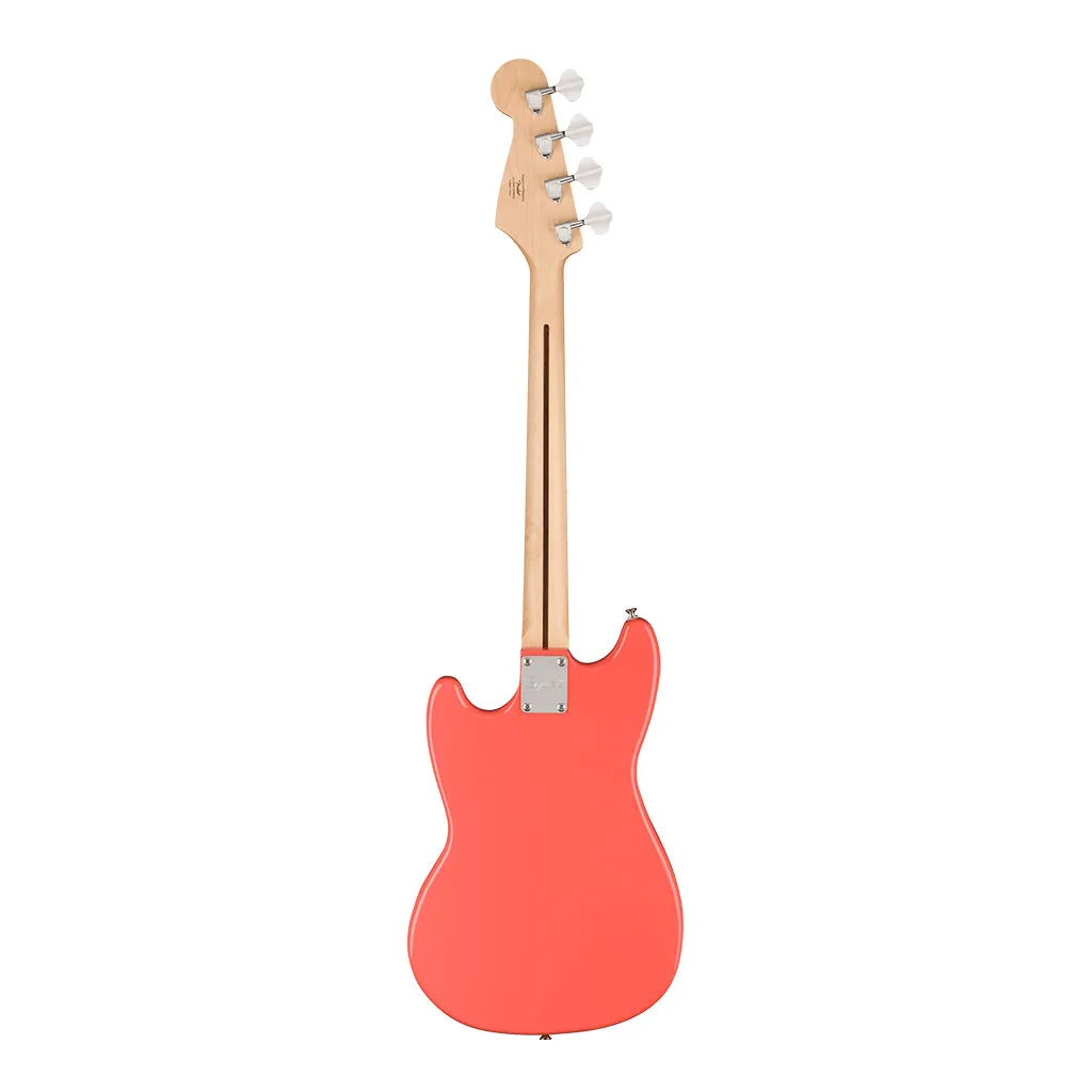 Squier Sonic Bronco Bass - Maple Fingerboard - White Pickguard - Tahitian Coral