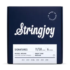 Stringjoy Signatures | Drop Tune Medium Gauge (11-58) Nickel Wound Electric Guitar Strings