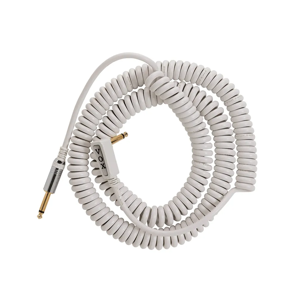 Vox Vintage Straight to Right Angle Coiled Cable - 9M White